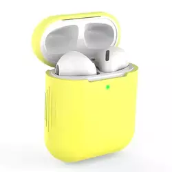 Силиконовый чехол для наушников Airpods 2 (Желтый)