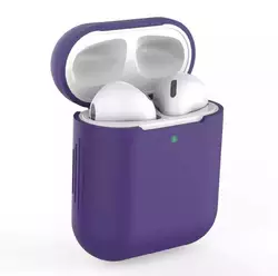 Силиконовый чехол для наушников Airpods 2 (Фиолетовый)