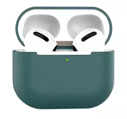 Силиконовый чехол для наушников Airpods 3 (Темно-зеленый)