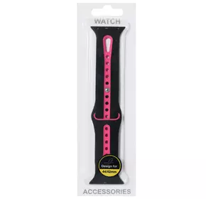 Ремінець Sport Nike New Design — Yabloko Watch 42 mm | 44 mm | 45 mm | 49 mm — Neon pink & Black