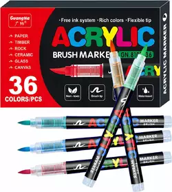 Акриловые маркеры GuangNa Brush GN-8101 с мягкой кисточкой 36 шт. Акриловые маркеры GuangNa Brush GN-8101 с мягкой кисточкой 36 шт.