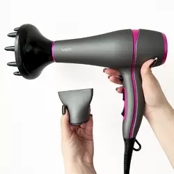 Фен для волосся VGR V-402 з 2 насадками (Чорно-рожевий) Фен для волосся VGR V-402 з 2 насадками (Чорно-рожевий)