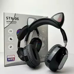 Бездротові навушники Cat Ear RGB STN06 (Чорний) Бездротові навушники Cat Ear RGB STN06 (Чорний)