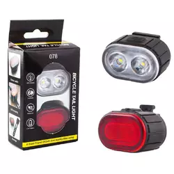 Велоліхтар ZH-078 2LED + STOP-14SMD (red) з акумулятором Велоліхтар ZH-078 2LED + STOP-14SMD (red) з акумулятором
