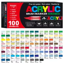 Акрилові маркери GuangNa Brush GN-8101 з м’яким пензликом 100 шт. Акрилові маркери GuangNa Brush GN-8101 з м’яким пензликом 100 шт.