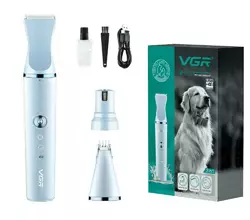 Акумуляторна машинка для стрижки тварин 3в1 VGR V-205 з 3 насадками Акумуляторна машинка для стрижки тварин 3в1 VGR V-205 з 3 насадками