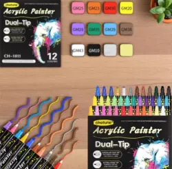 Двусторонние акриловые маркеры Acrylic Painter CH-1011 12 шт. Двусторонние акриловые маркеры Acrylic Painter CH-1011 12 шт.