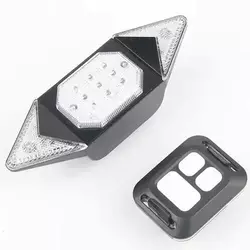 Велоліхтар з поворотами LY-6700 (red+yellow+blue) з акумулятором + пульт управління Велоліхтар з поворотами LY-6700 (red+yellow+blue) з акумулятором + пульт управління