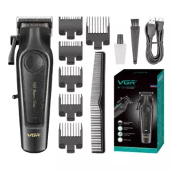 Аккумуляторная машинка для стрижки VGR V-197 с 6 насадками LED Аккумуляторная машинка для стрижки VGR V-197 с 6 насадками LED