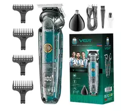 Триммер 2в1 VGR V-949 для бороды, волос, носа и ушей с 4 насадками LED Триммер 2в1 VGR V-949 для бороды, волос, носа и ушей с 4 насадками LED