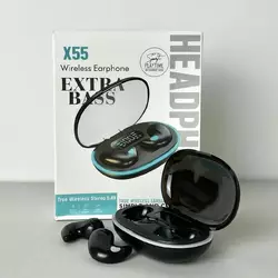 Бездротові навушники X55 series, Extra Bass, Smart Case (Чорний) Бездротові навушники X55 series, Extra Bass, Smart Case (Чорний)