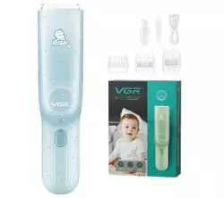 Детская машинка для стрижки с функцией сбора волос VGR V-155 с 3 насадками (Голубая) Детская машинка для стрижки с функцией сбора волос VGR V-155 с 3 насадками (Голубая)