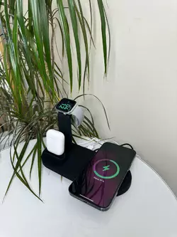 Бездротовий зарядний пристрій Magnetic 15W (3в1) Чорний Бездротовий зарядний пристрій Magnetic 15W (3в1) Чорний