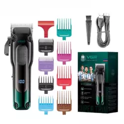 Аккумуляторная машинка для стрижки VGR V-013 с 8 насадками LED (Зеленый) Аккумуляторная машинка для стрижки VGR V-013 с 8 насадками LED (Зеленый)