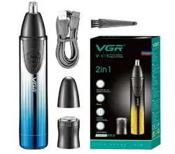 Тример 2в1 VGR V-619 та шейвер для носа, вух з 2 насадками (Блакитний) Тример 2в1 VGR V-619 та шейвер для носа, вух з 2 насадками (Блакитний)