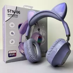 Бездротові навушники Cat Ear RGB STN06 (Бузковий) Бездротові навушники Cat Ear RGB STN06 (Бузковий)