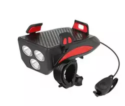 Велоліхтар із сигналом FY-319B 3LM з акумулятором + тримач під телефон Велоліхтар із сигналом FY-319B 3LM з акумулятором + тримач під телефон