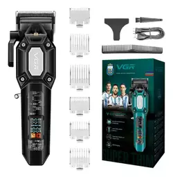 Акумуляторна машинка для стрижки VGR V-600 з 6 насадками LED (Чорний) Акумуляторна машинка для стрижки VGR V-600 з 6 насадками LED (Чорний)