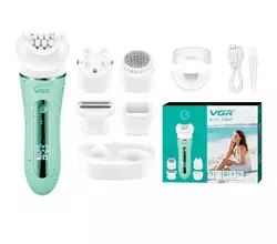 Эпилятор 5в1 VGR V-751 с 5 насадками (Зеленый) Эпилятор 5в1 VGR V-751 с 5 насадками (Зеленый)