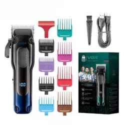 Аккумуляторная машинка для стрижки VGR V-013 с 8 насадками LED (Синий) Аккумуляторная машинка для стрижки VGR V-013 с 8 насадками LED (Синий)