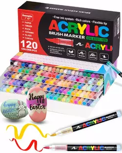 Акрилові маркери GuangNa Brush GN-8101 з м’яким пензликом 120 шт. Акрилові маркери GuangNa Brush GN-8101 з м’яким пензликом 120 шт.