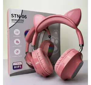 Бездротові навушники Cat Ear RGB STN06 (Рожевий)