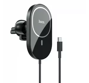 Car Holder — Hoco CA90 Magic magnetic wireless fast charging — Black