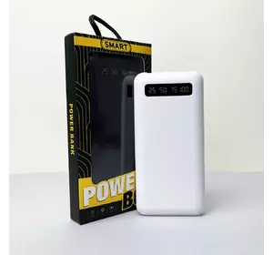 Power Bank Box LED з кабелем USB+Micro+Type-C+Lightning (10000mAh) Білий