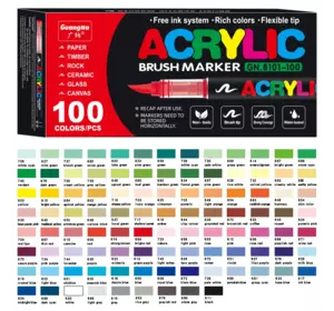 Акриловые маркеры GuangNa Brush GN-8101 с мягкой кисточкой 100 шт. Акриловые маркеры GuangNa Brush GN-8101 с мягкой кисточкой 100 шт.