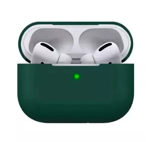 Силиконовый чехол для наушников Airpods PRO (Темно-зеленый)