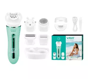 Эпилятор 5в1 VGR V-751 с 5 насадками (Зеленый) Эпилятор 5в1 VGR V-751 с 5 насадками (Зеленый)